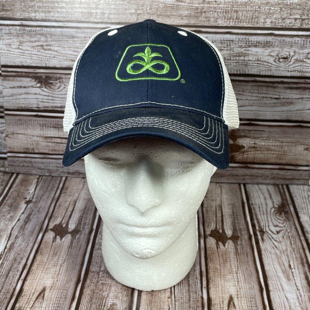 DUPONT Farm Ag Seed Men's OS Blue White Mesh Strapback Embroidered Cap Hat NWOT